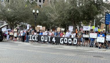 Hundreds rally at Orlando City Hall to protest ICE killing Renee Good