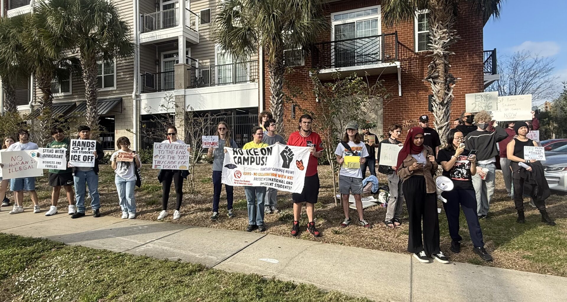Students for a Democratic Society protest USF, calling for a sanctuary campus