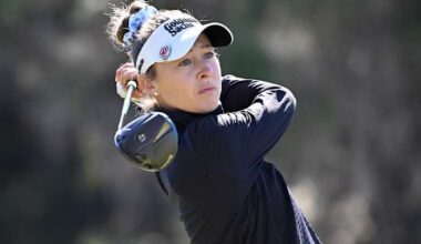 Nelly Korda has a 64 in the cold and wind to take lead in LPGA opener