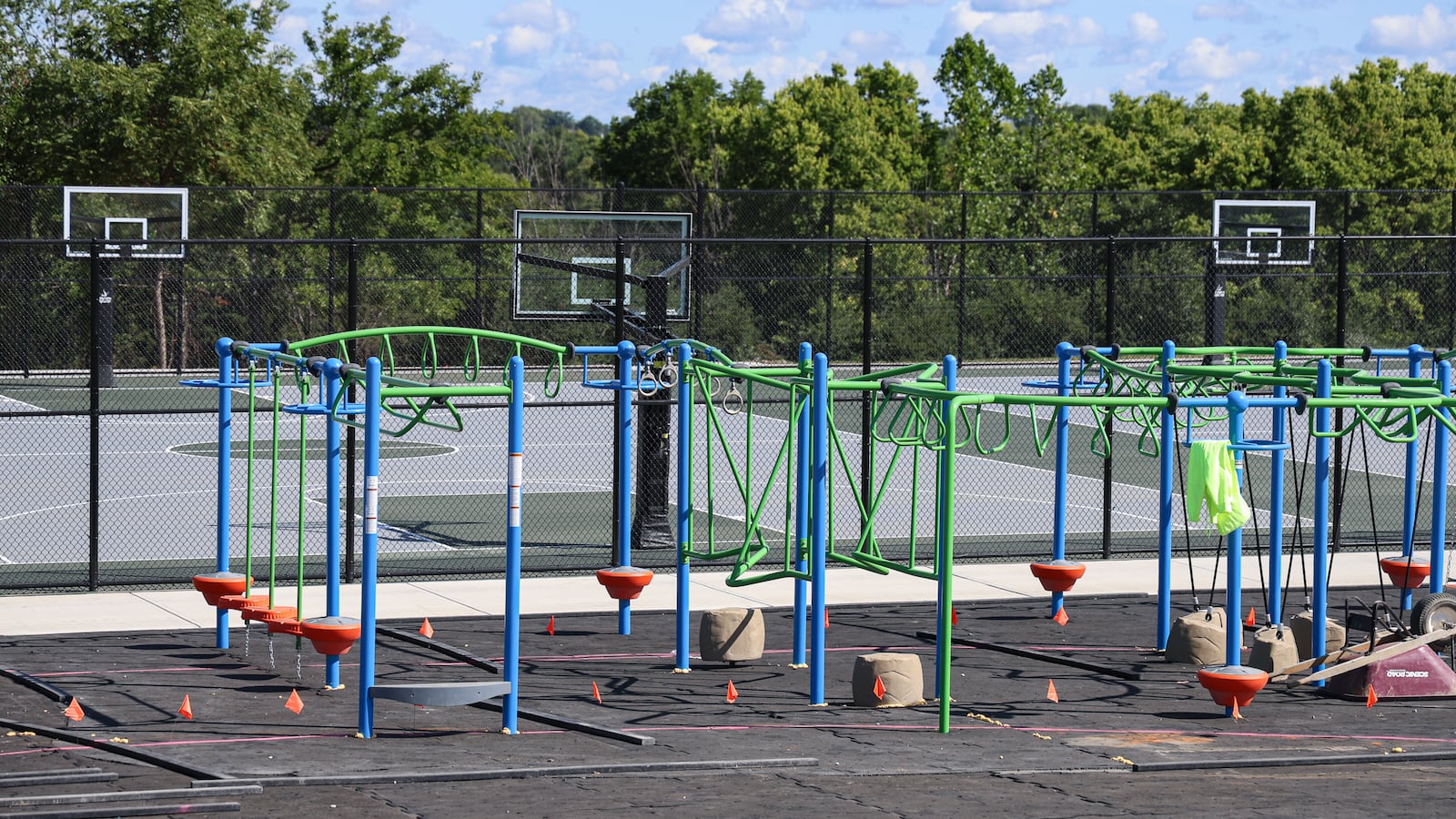 A nearly $10.2 million renovation effort at Miamisburg’s Sycamore Trails Park recently wrapped up ahead of a planned celebration of the site’s enhance features and added amenities. Workers were putting finishing touches on the site on Monday, Aug. 25. BRYANT BILLING / STAFF