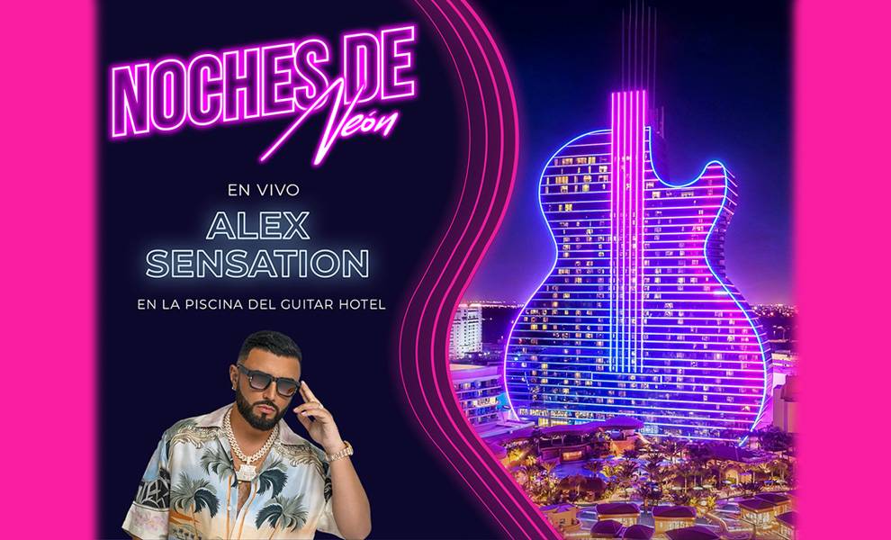Alex Sensation brings the heat to “Noches De Neón” poolside at the Guitar Hotel 2 Noches de Neon 1