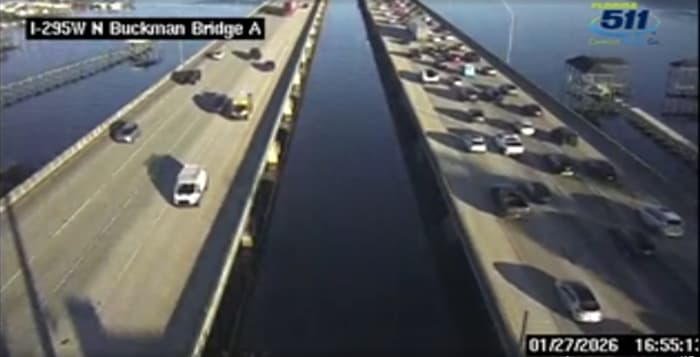 Crash on Buckman Bridge causes rush hour backups