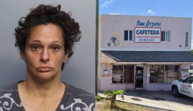 Woman throws rock, umbrella through glass door of Hialeah cafeteria after being refused restroom access