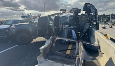 Traffic delayed on State Road 84 after trailer, cars crash