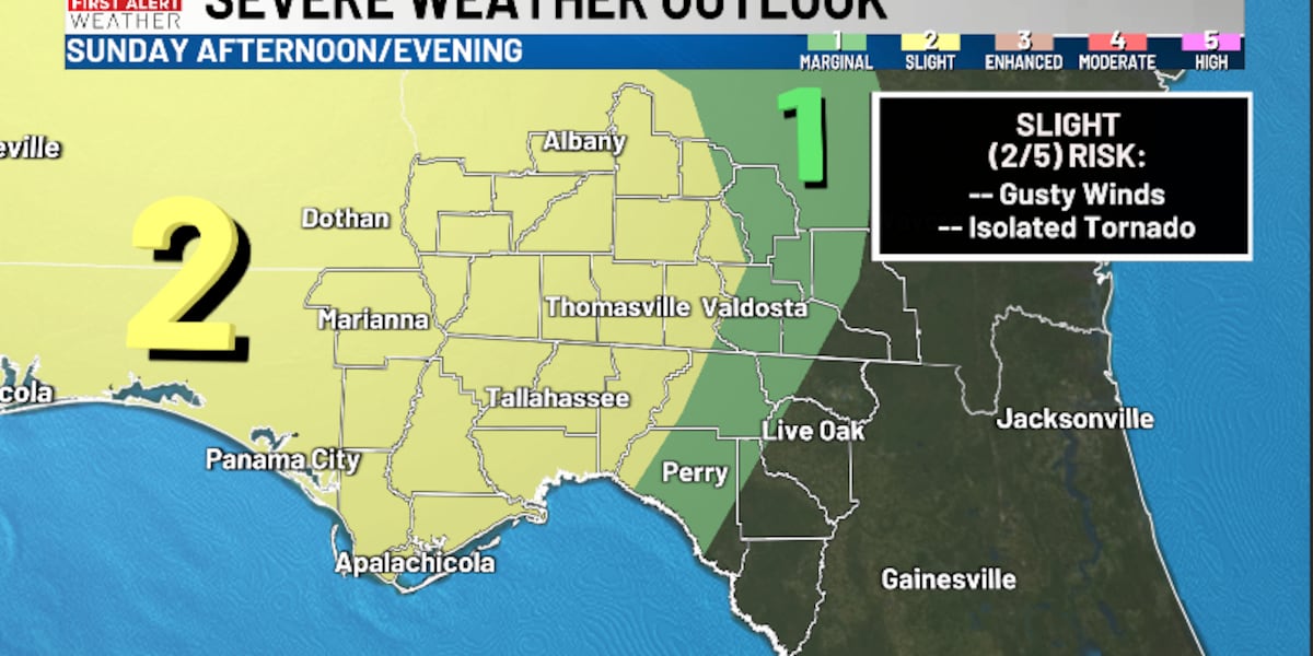 Tracking showers, a few strong storms on Sunday