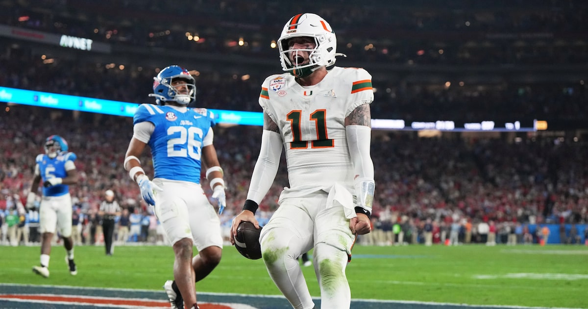 Miami outlasts Ole Miss in thrilling Fiesta Bowl, advances to national championship game