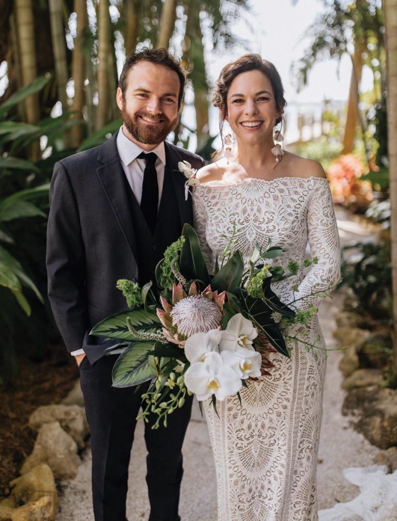 Rachel Stewart and Davis Freeman married at a private home in Stuart. Photo by Meagan Puett