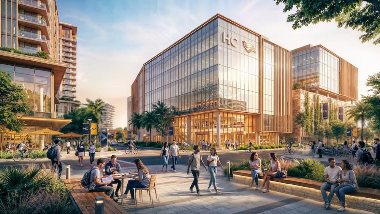 Rendering provided by the Rays of a revamped HCC Dale Mabry campus. On Tuesday, the team laid out plans for a new stadium site a the college's campus. (Tampa Bay Rays)