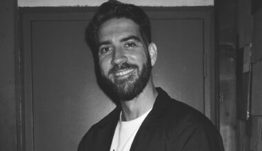 black-and-white portrait of comedian Sergio Mendez