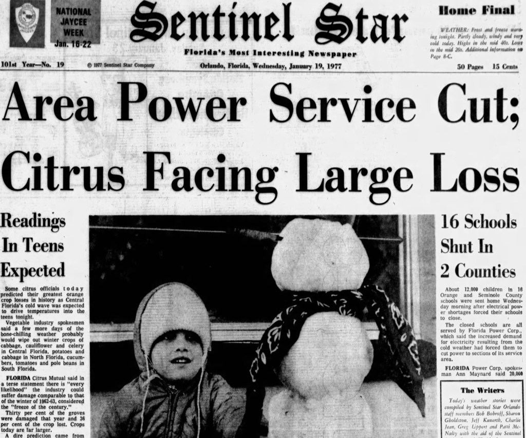 Snow in Orlando? It did 49 years ago today – Orlando Sentinel