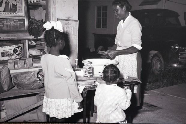 A photo print from the 1960s is displayed as part of the Sistrunk Then and Now exhibit at the Historic Old Dillard Museum in Fort Lauderdale, Tuesday, Jan. 6, 2026. (Joe Cavaretta/South Florida Sun Sentinel)