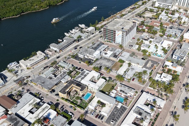 An aerial view from the corner of North Surf Road and Oklahoma Street in Hollywood looking northwest. (Amy Beth Bennett/South Florida Sun Sentinel)