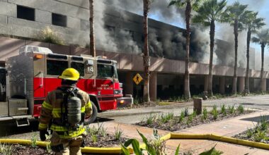 Firefighters found multiple vehicles involved in a fire on the second floor inside the garage. (Tampa Fire Rescue)