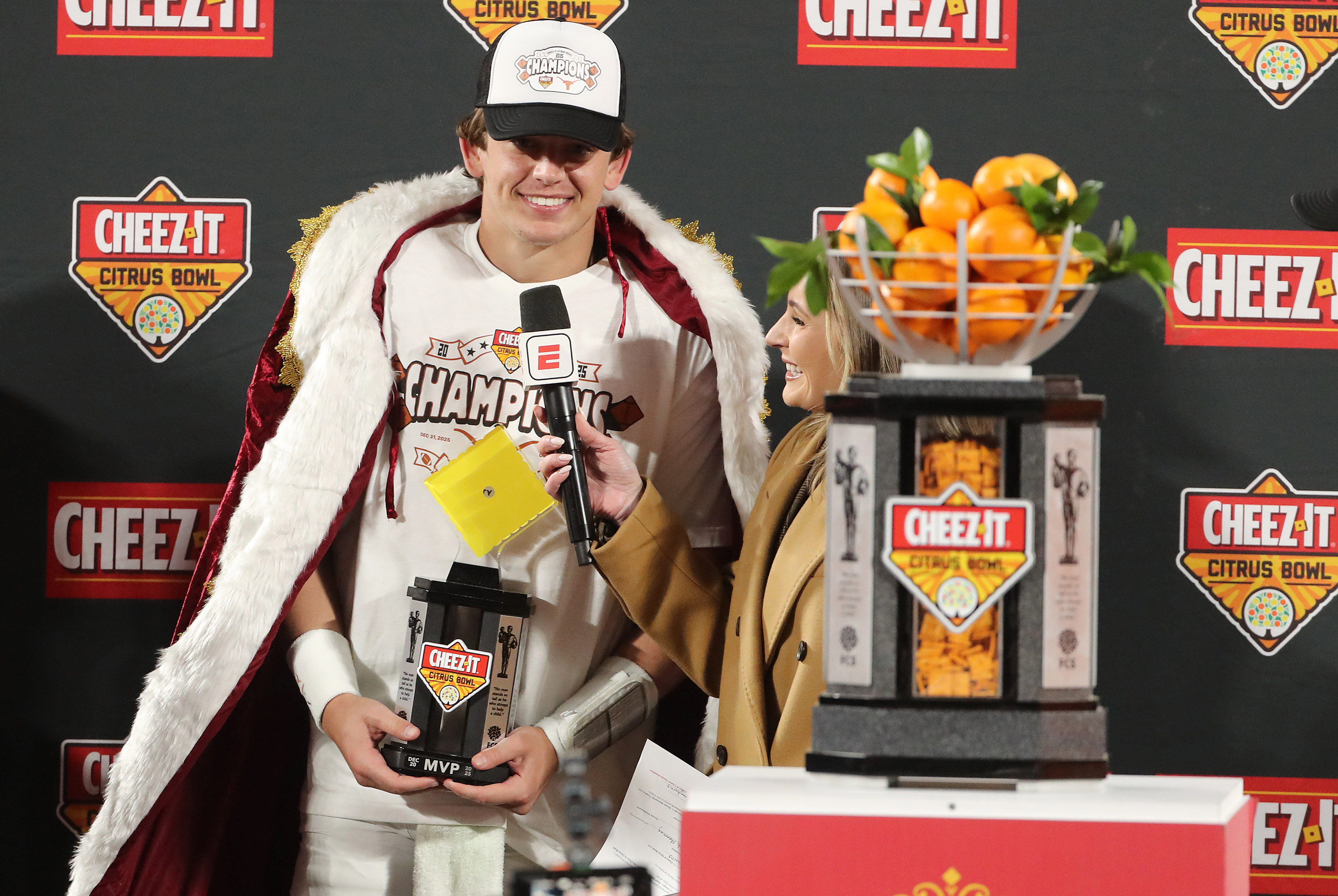 Texas quarterback Arch Manning is named MVP after winning the...