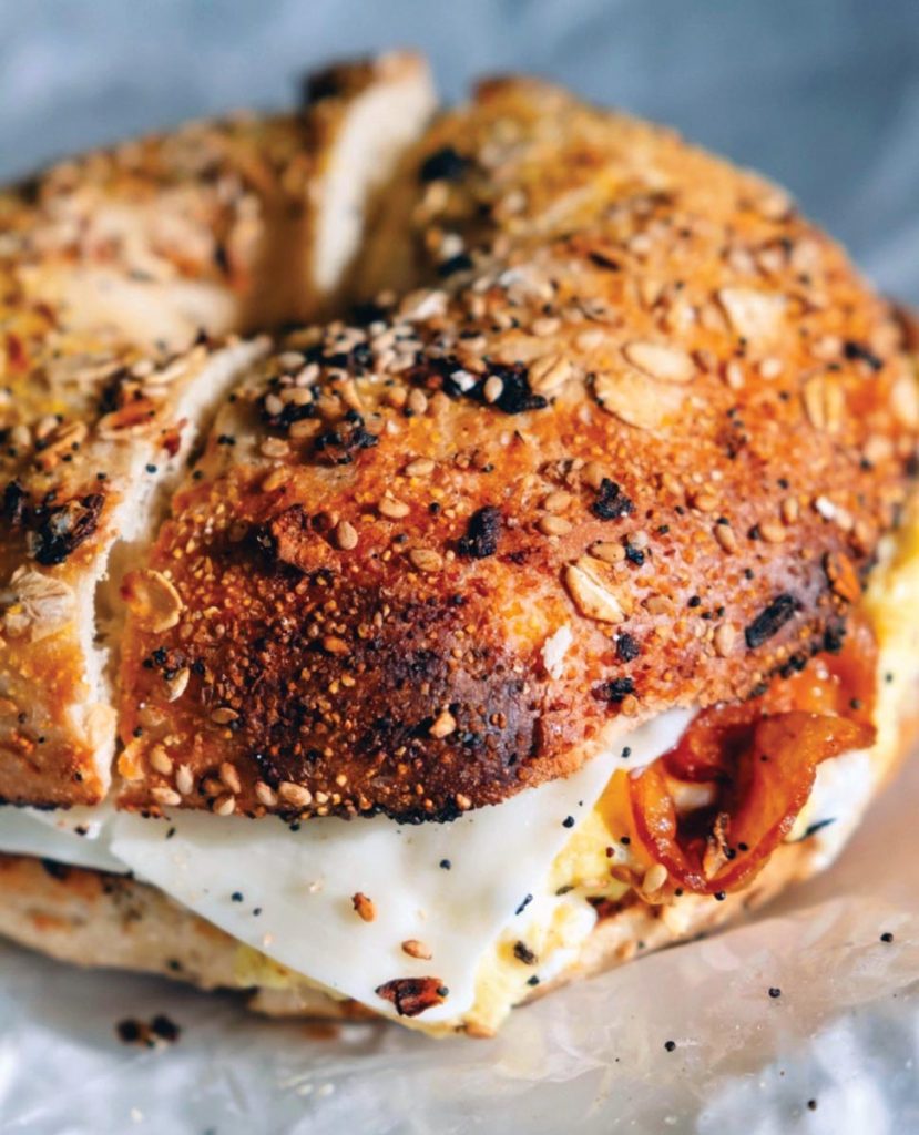 The bacon, egg, and cheddar sandwich on an everything bagel from Ess-A-Bagel is a can’t-miss at The Hutch. Photo courtesy of Marriott Hutchinson Island Beach Resort