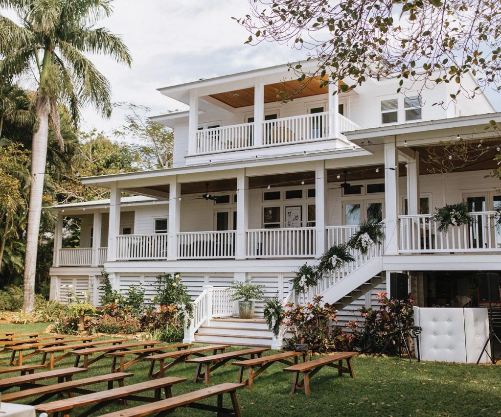 The bride's parents' home set the scene for the couple's nuptials. Photo by Meagan Puett