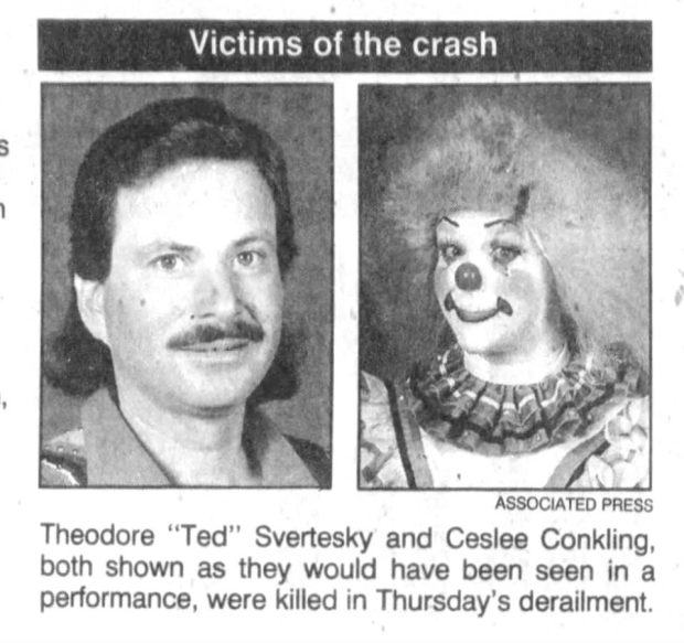 The two members of the circus who were killed in the 1994 crash. (Sentinel file)