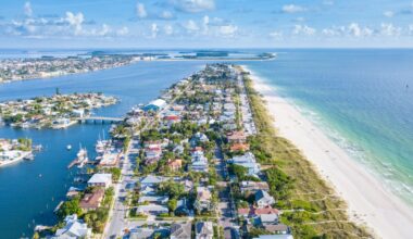 Aerial view of beach in St. Petersburg, Florida