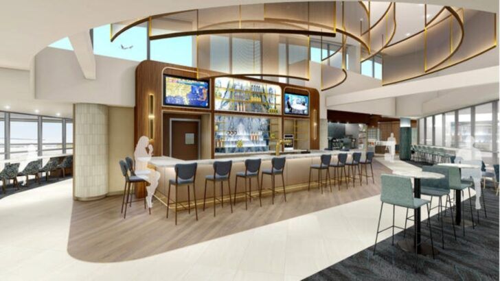 Rendering of the relocated and renovated Delta Sky Club at Jacksonville International Airport.