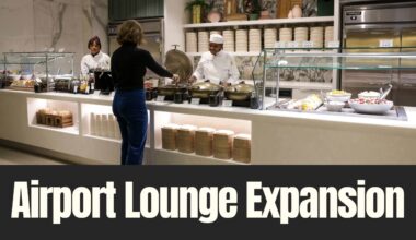 Delta Sky Club food service area with chefs serving guests at an airport lounge