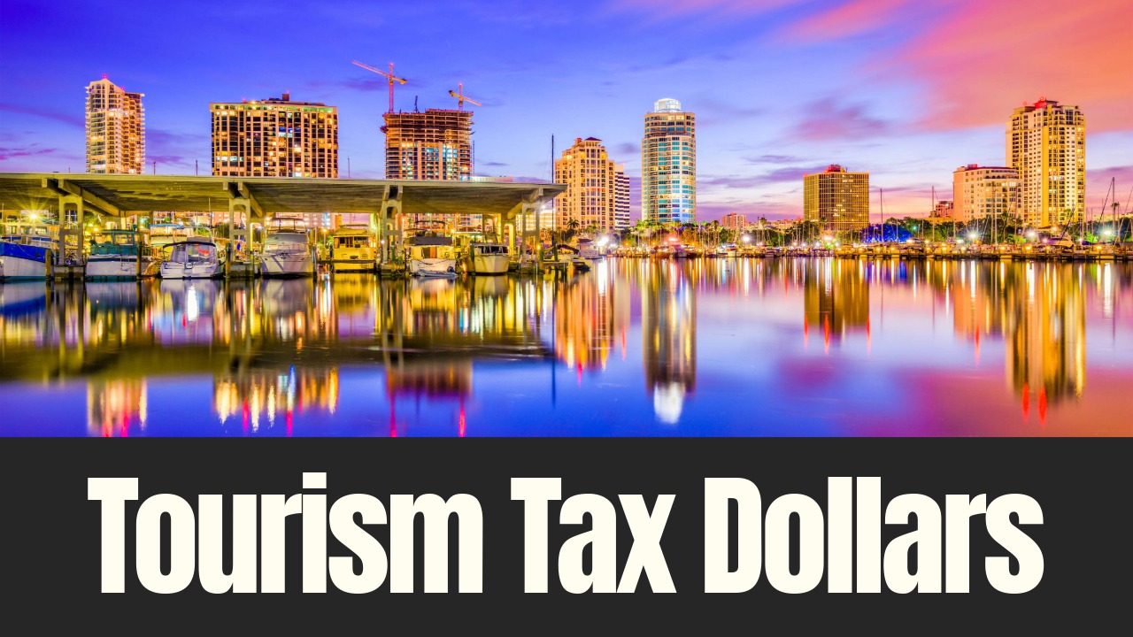 Downtown St. Petersburg waterfront skyline reflecting tourism funded infrastructure and development.