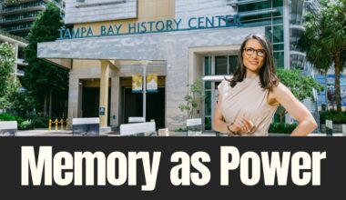 Audrey Chapuis stands outside the Tampa Bay History Center, where she serves as president and CEO, as the city undergoes rapid growth and change.