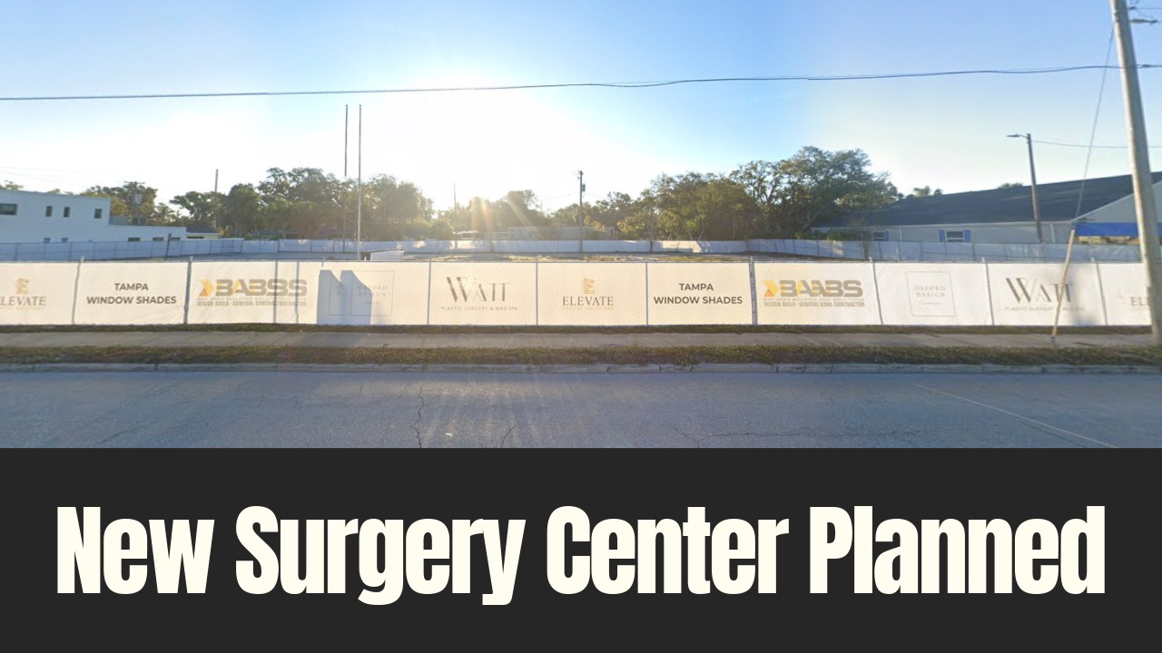 The cleared site at 4040 Henderson Blvd. in South Tampa where plans have been filed for a two-story medical surgery center.