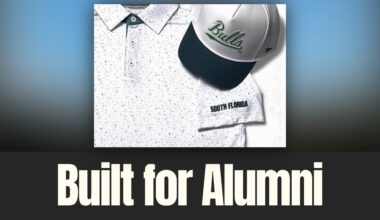 Campus Course apparel featuring a University of South Florida polo and matching hat with understated collegiate branding.