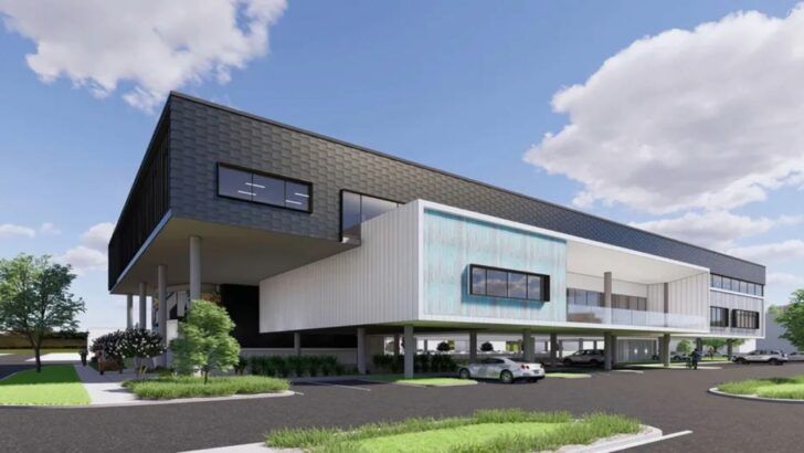 Exterior view of the Ark Innovation Center in St. Petersburg, a modern office building housing SpARK Labs by ARK Invest.