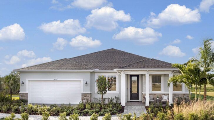 Exterior rendering of a single-family home planned for a Lithia residential community.