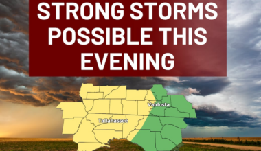Strong storms this afternoon, then dangerous cold for the Big Bend and South Georgia