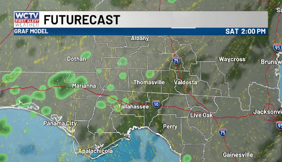 We are expecting spotty showers for the morning and afternoon.