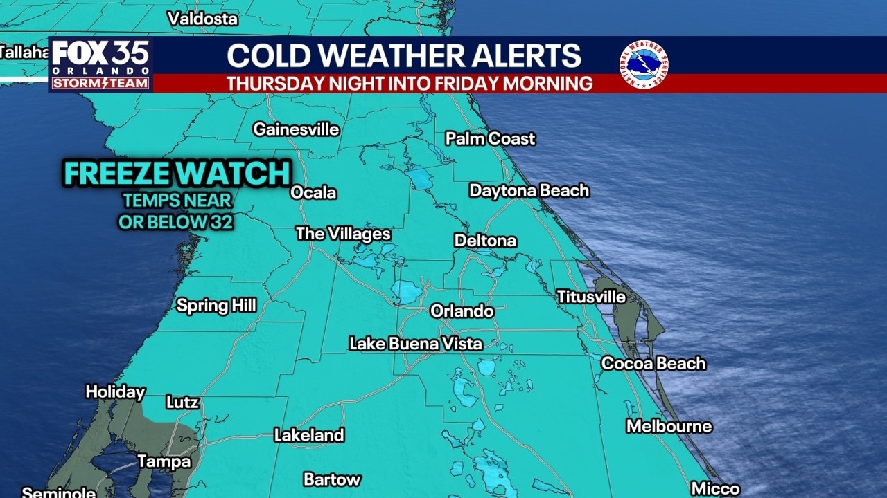 Orlando weather: Freeze watch ahead of Florida cold front