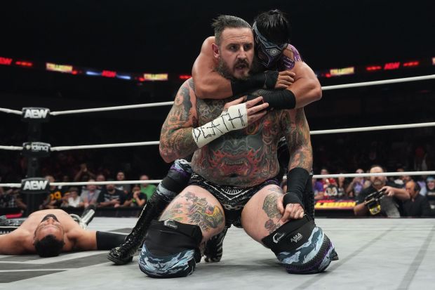 Brody King's tag team with Bandido, dubbed Brodido, held the AEW tag team championship during 2025. (All Elite Wrestling)