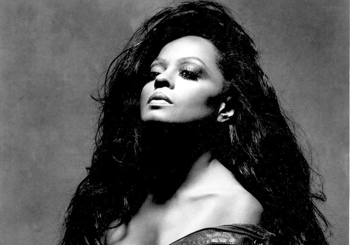 Black and white picture of Diana Ross
