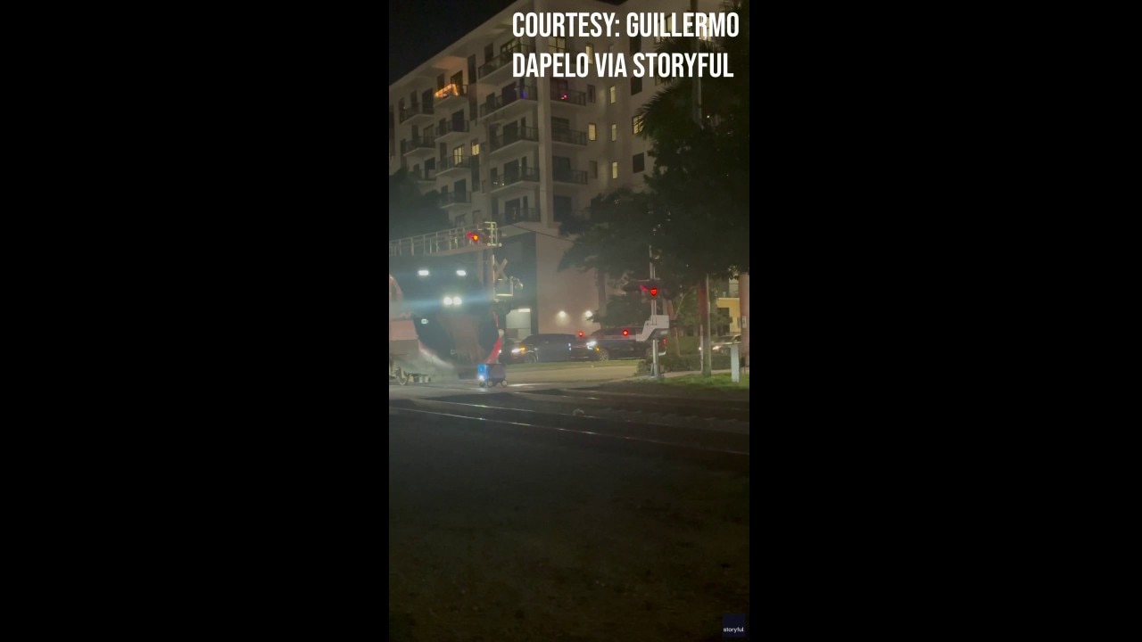 Video: Train crushes delivery robot stuck on tracks