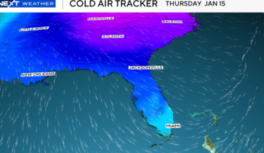 Scattered showers possible in South Florida Wednesday before blast of cold air moves in