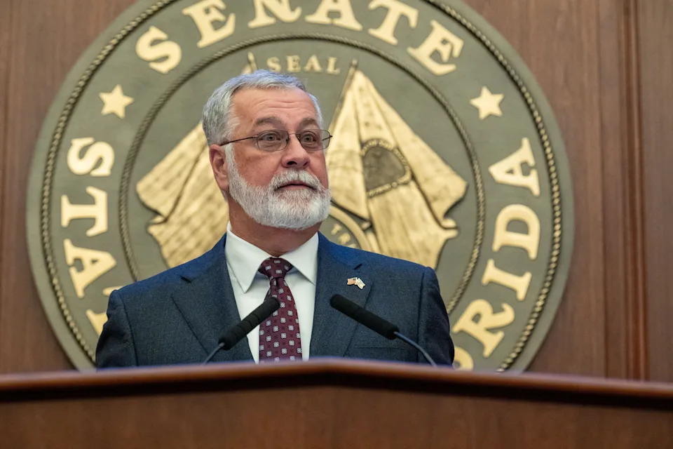 Senate President Ben Albritton calls to order the senate during the opening day of the Florida legislative session on Tuesday, March 4, 2025.