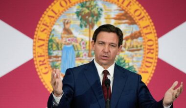 Florida Gov. Ron DeSantis speaks during a news conference, May 9, 2023, in Miami. (AP Photo/Rebecca Blackwell, File)