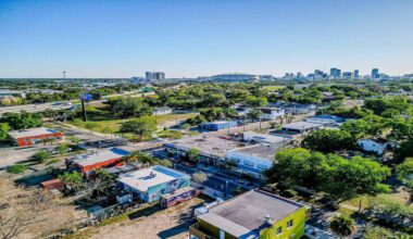 An aerial shot of south St. Pete