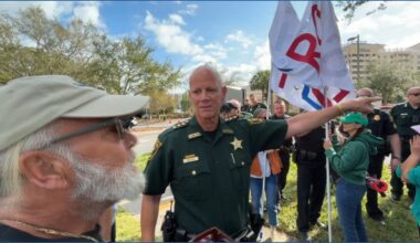 Protests erupt outside Customs and Border Protection recruitment event in St. Petersburg
