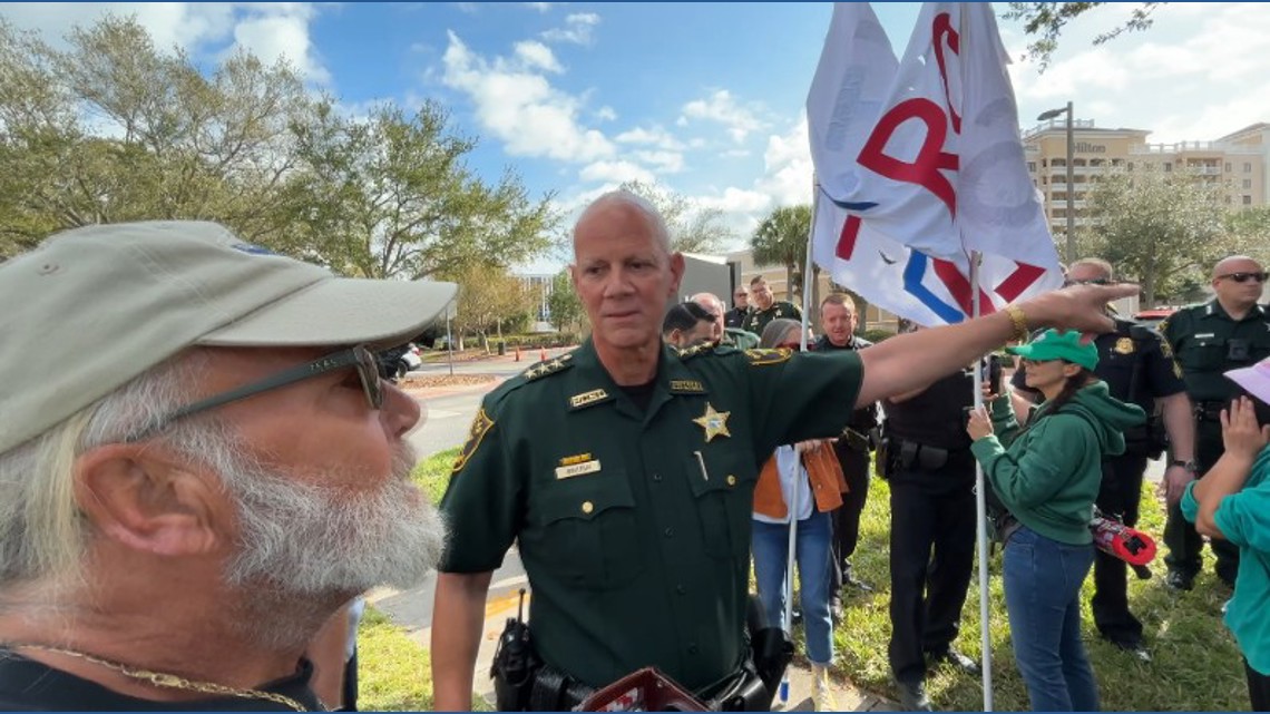 Protests erupt outside Customs and Border Protection recruitment event in St. Petersburg