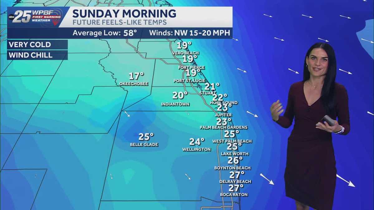 Coldest air moving into South Florida last day of January