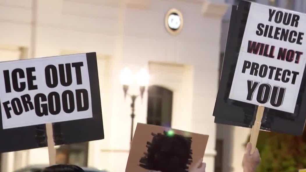 Protesters gather in downtown Orlando to demand ICE's removal