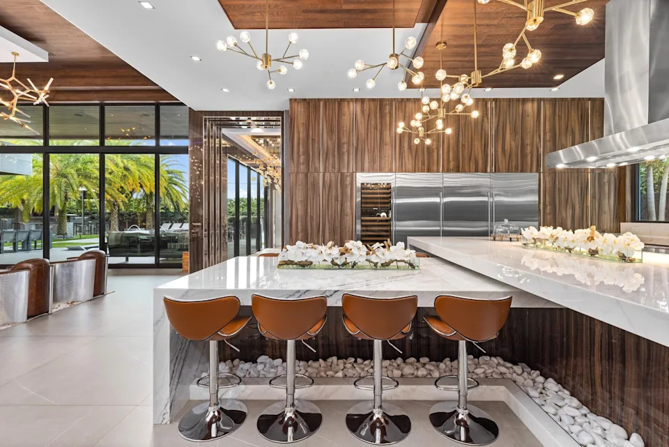 Kitchen in celebrity developer Aldo Stars home in Florida