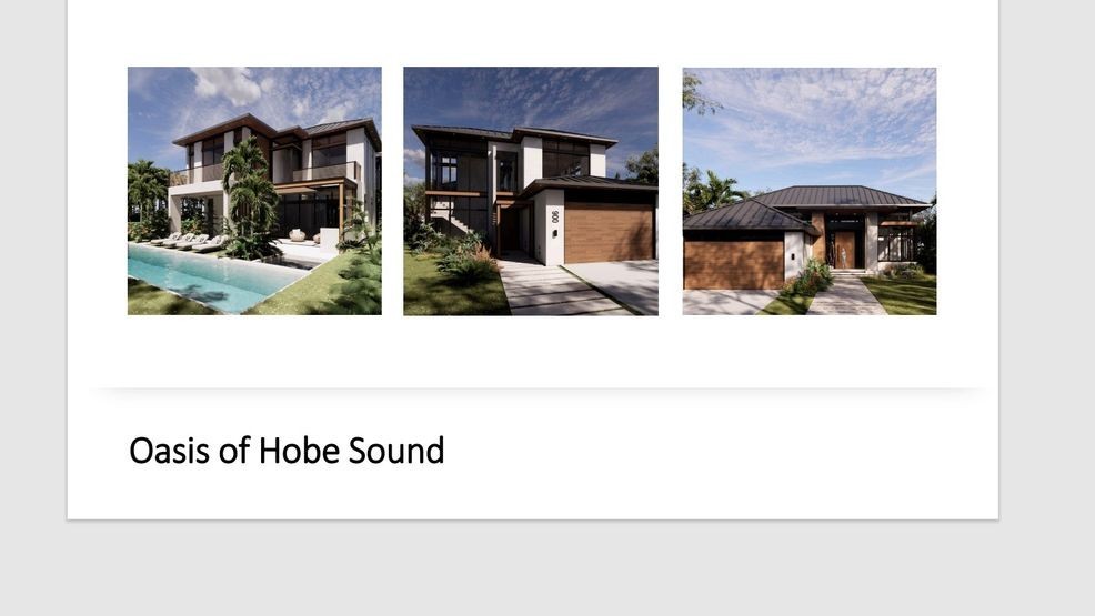 Oasis of Hobe Sound: Developer renderings show a future neighborhood planned for 9450 SE Gomez Avenue, a contaminated former nursery now designated for cleanup. (Cobb Cole )