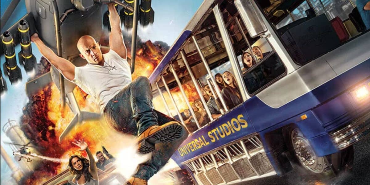 Vin Diesel flies past tram in Supercharged promo picture