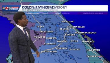 Cold front sends temps plunging into the 20s in Central Florida