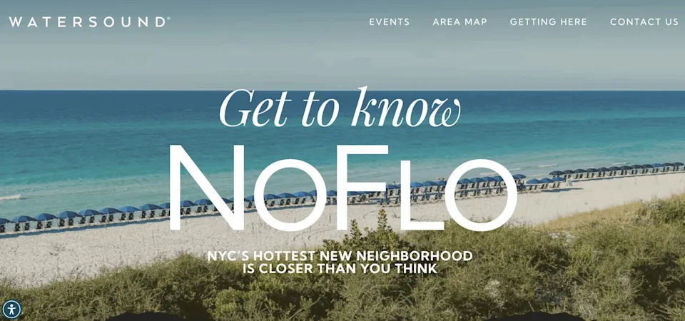 Watersound website saying it's NYC's hottest new neighborhood
