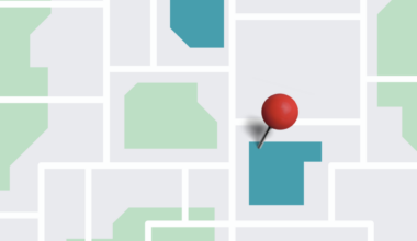 Map with red pin point